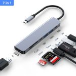Jourmind 7 In 1 USB C Hub Multiport Adapter Laptop Docking Station With 4K HDMI,USB 3.0 TF/SD Card Reader