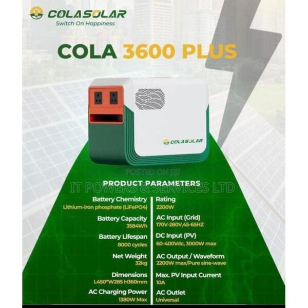 Cola 3600 plus solar generator